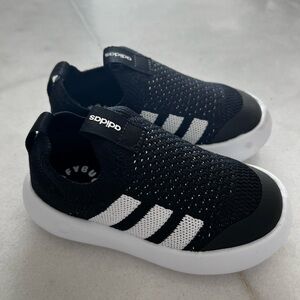 NEW Adidas Black and White Slip-On Sneakers